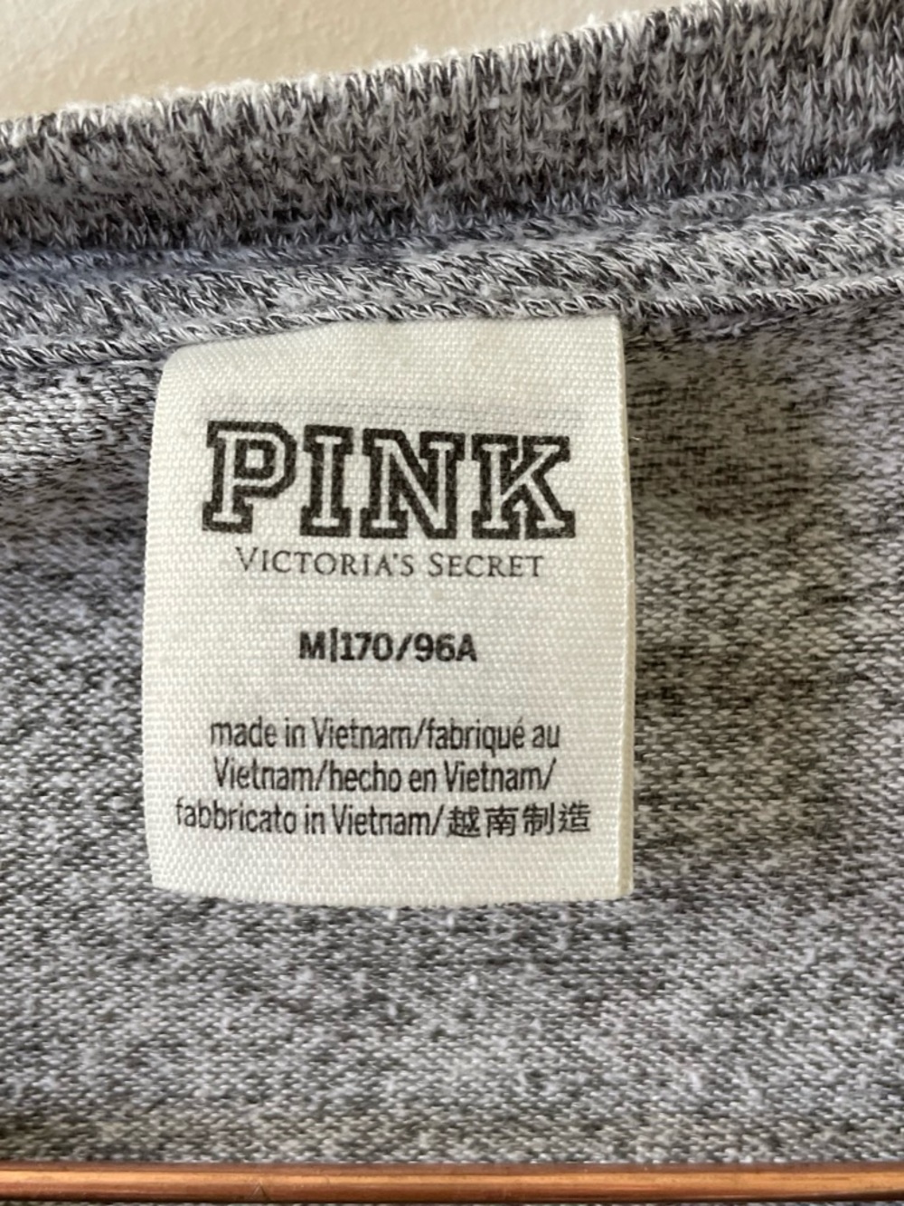 PINK Victoria's Secret Light Heather Gray Crewneck Sweater